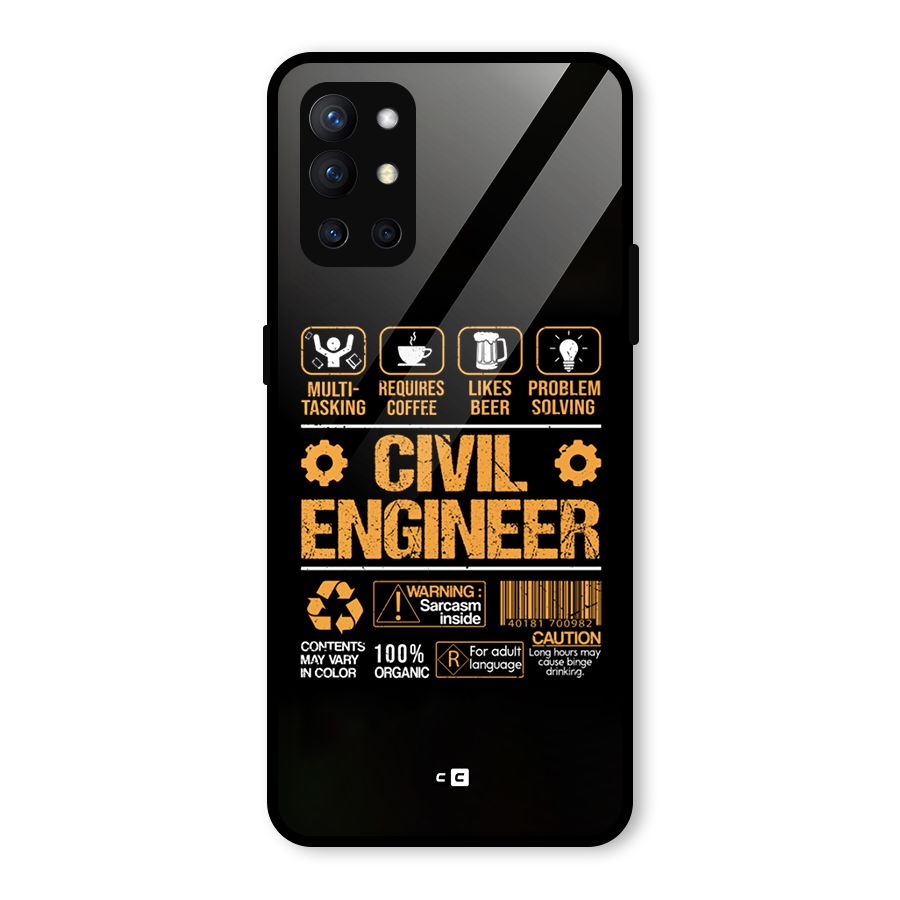 Civil Engineer Glass Back Case for OnePlus 9R