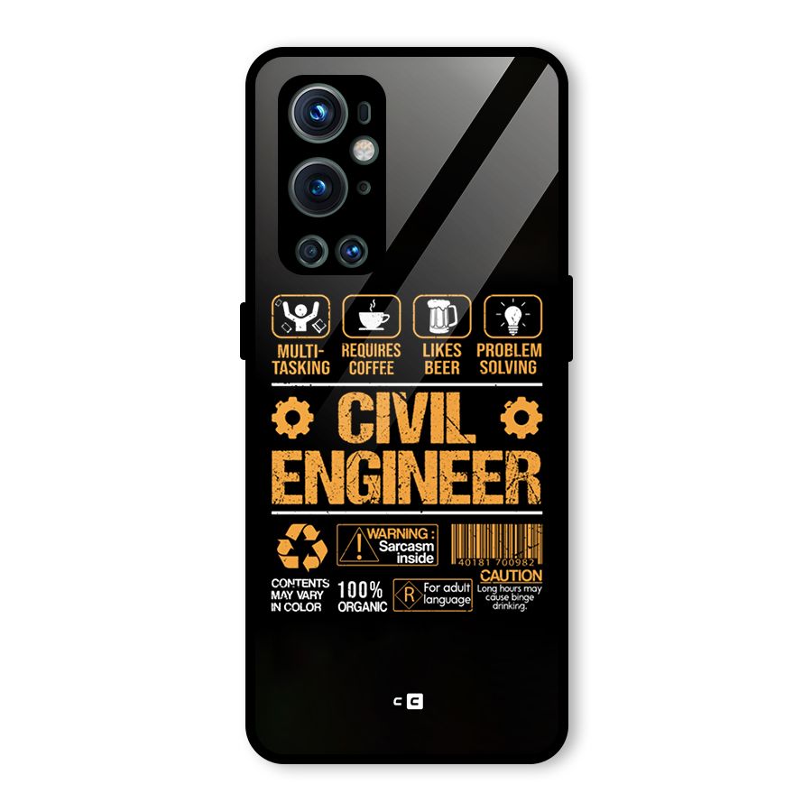 Civil Engineer Glass Back Case for OnePlus 9 Pro