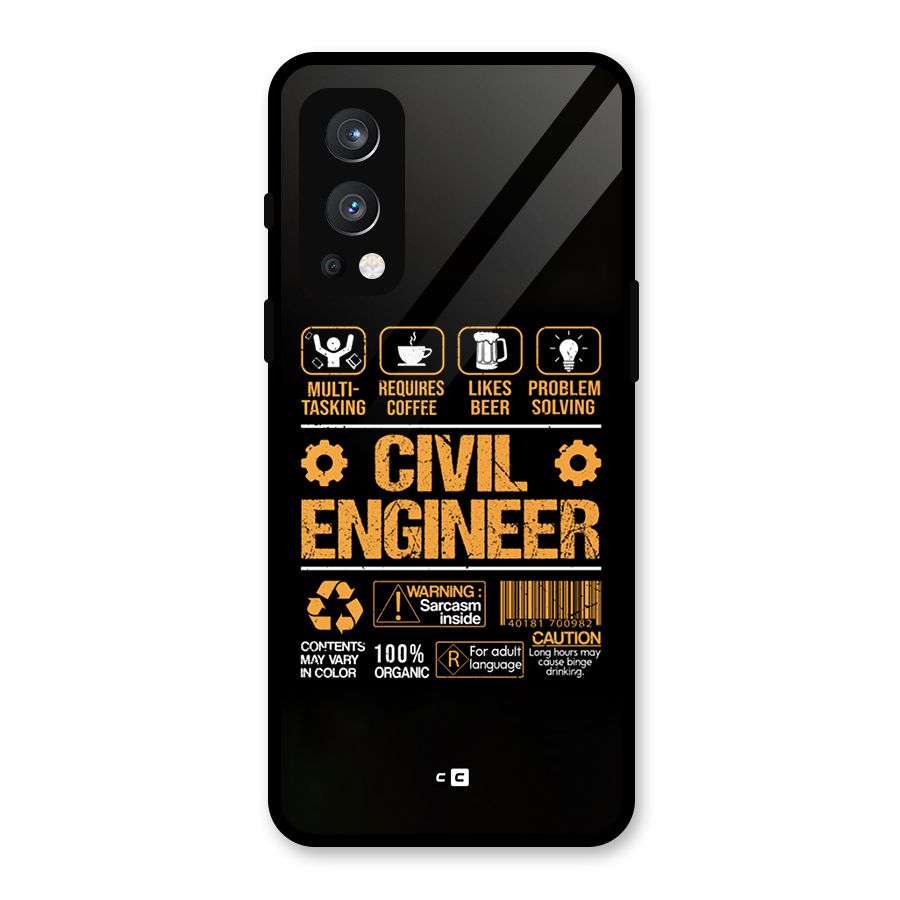 Civil Engineer Glass Back Case for OnePlus Nord 2 5G