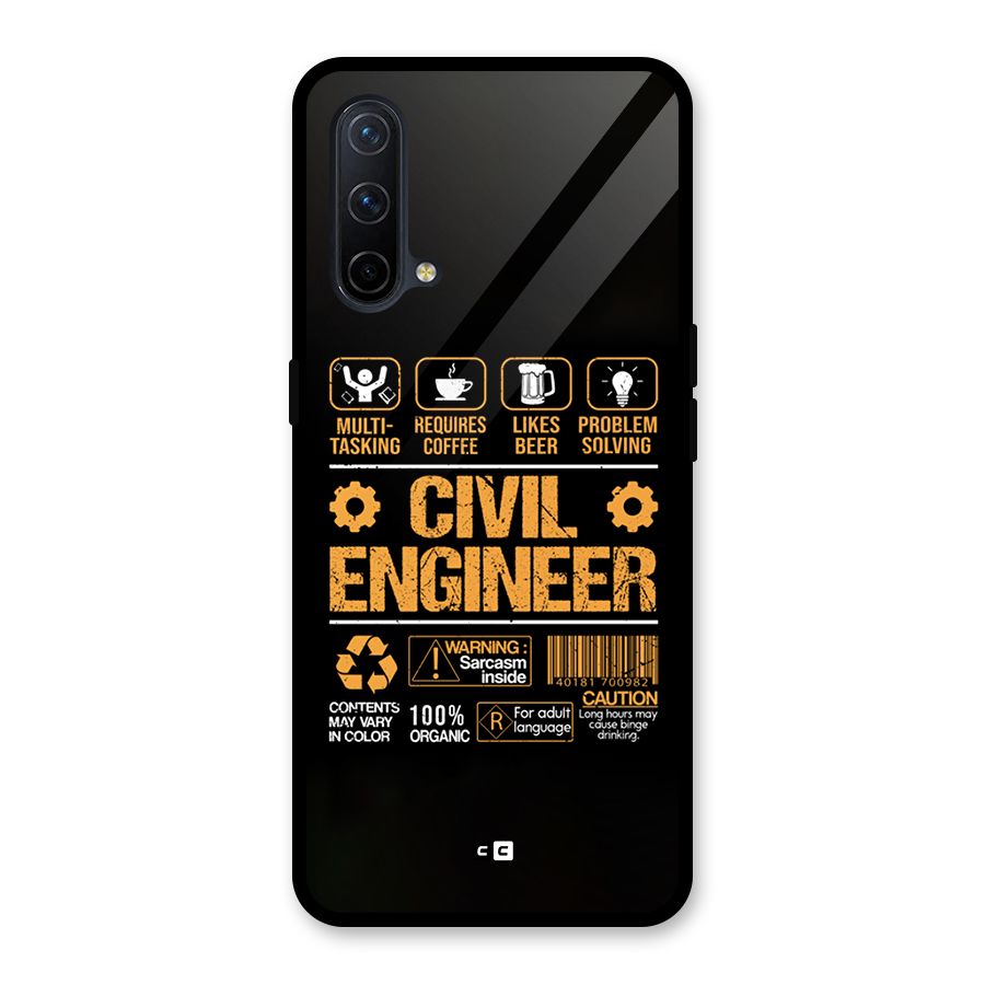 Civil Engineer Glass Back Case for OnePlus Nord CE 5G