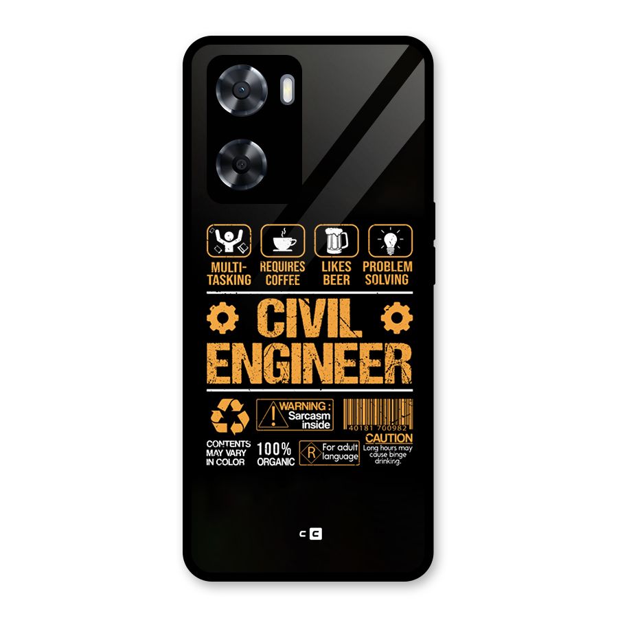 Civil Engineer Glass Back Case for OnePlus Nord N20 SE