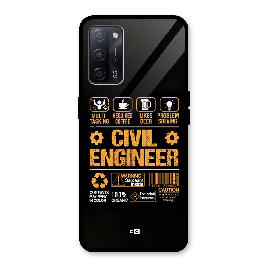 Civil Engineer Glass Back Case for Oppo A53s 5G