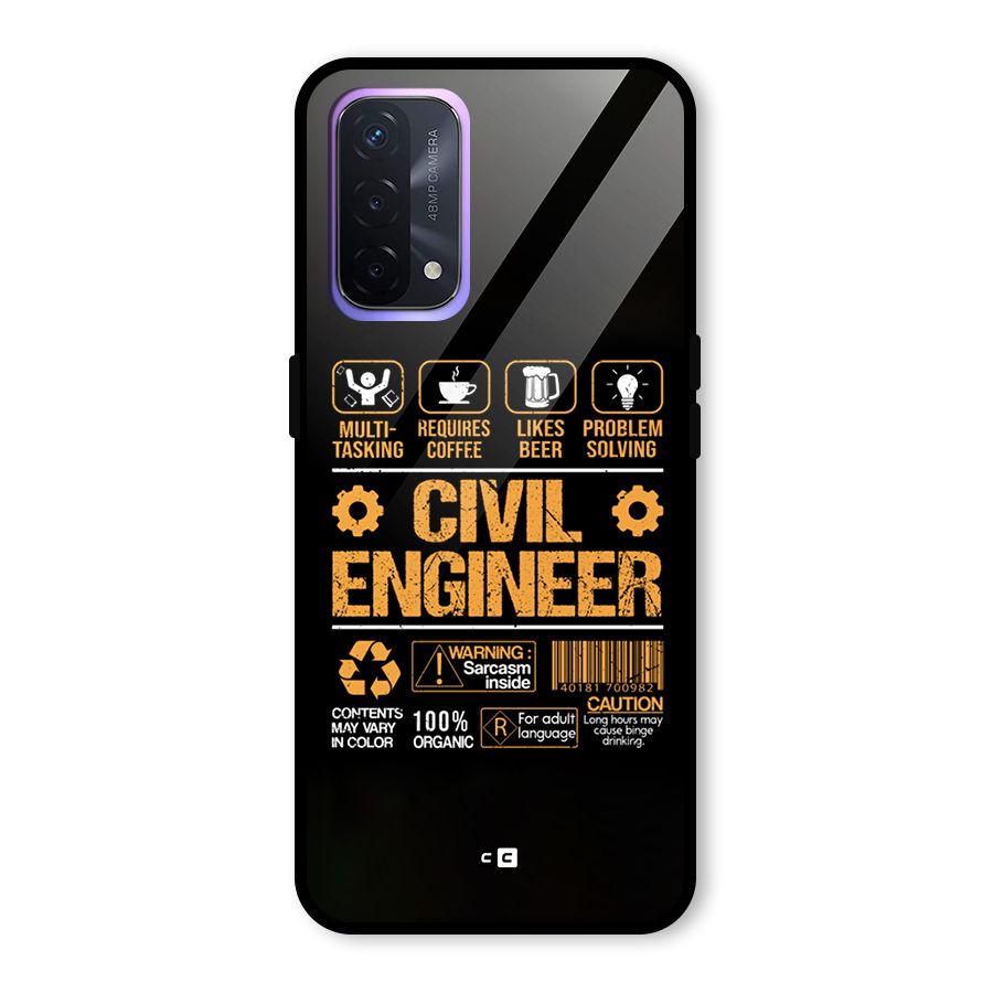 Civil Engineer Glass Back Case for Oppo A74 5G