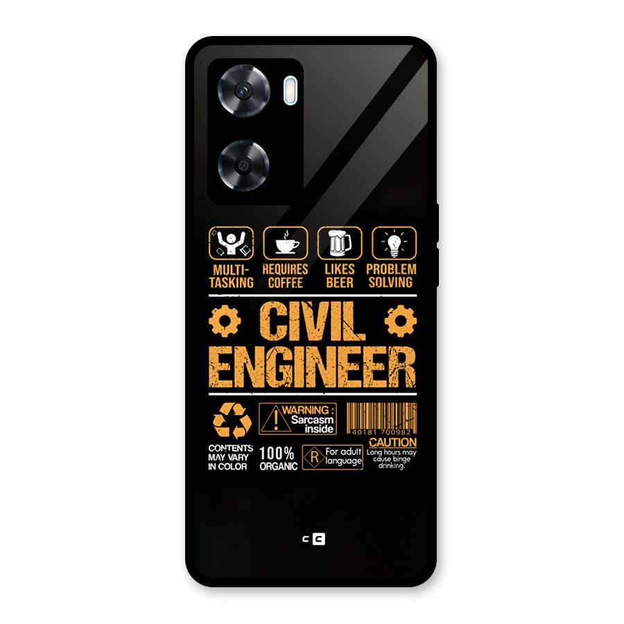 Civil Engineer Glass Back Case for Oppo A77