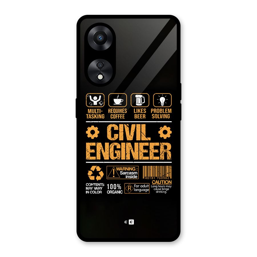Civil Engineer Glass Back Case for Oppo A78