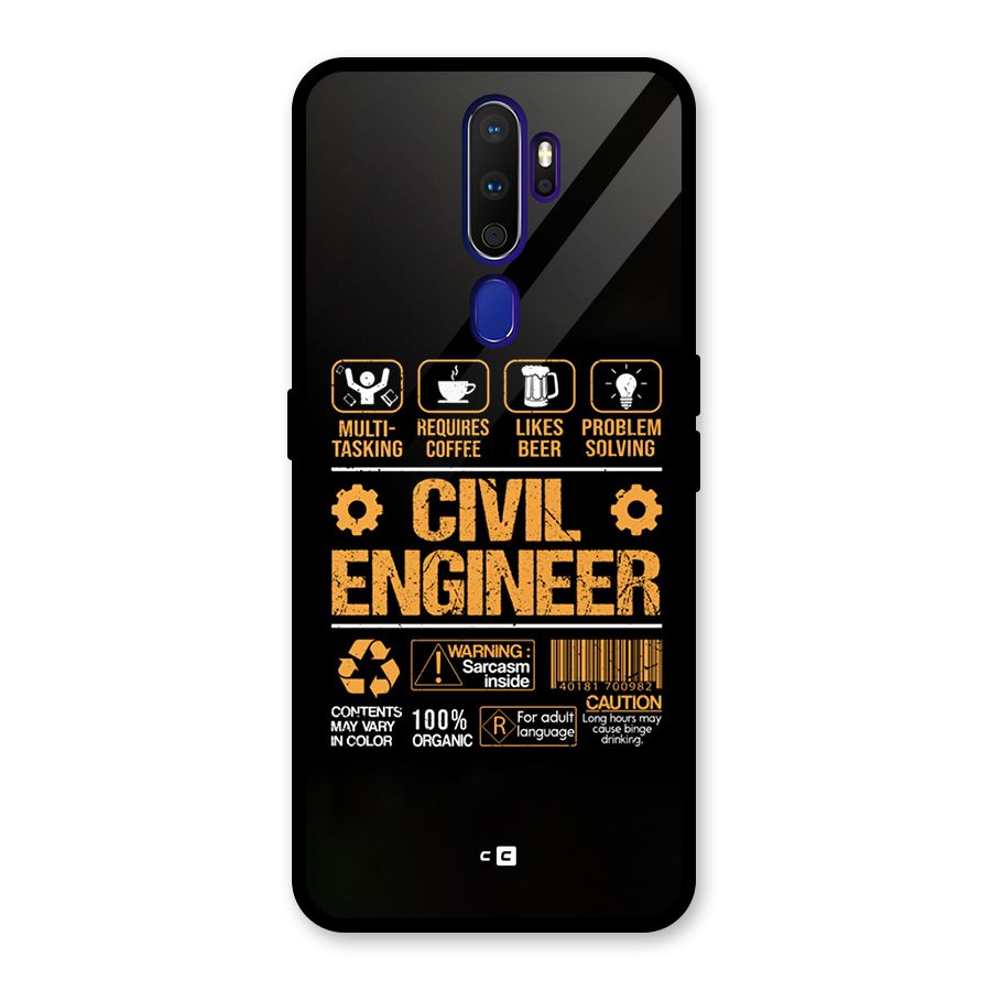Civil Engineer Glass Back Case for Oppo A9 (2020)