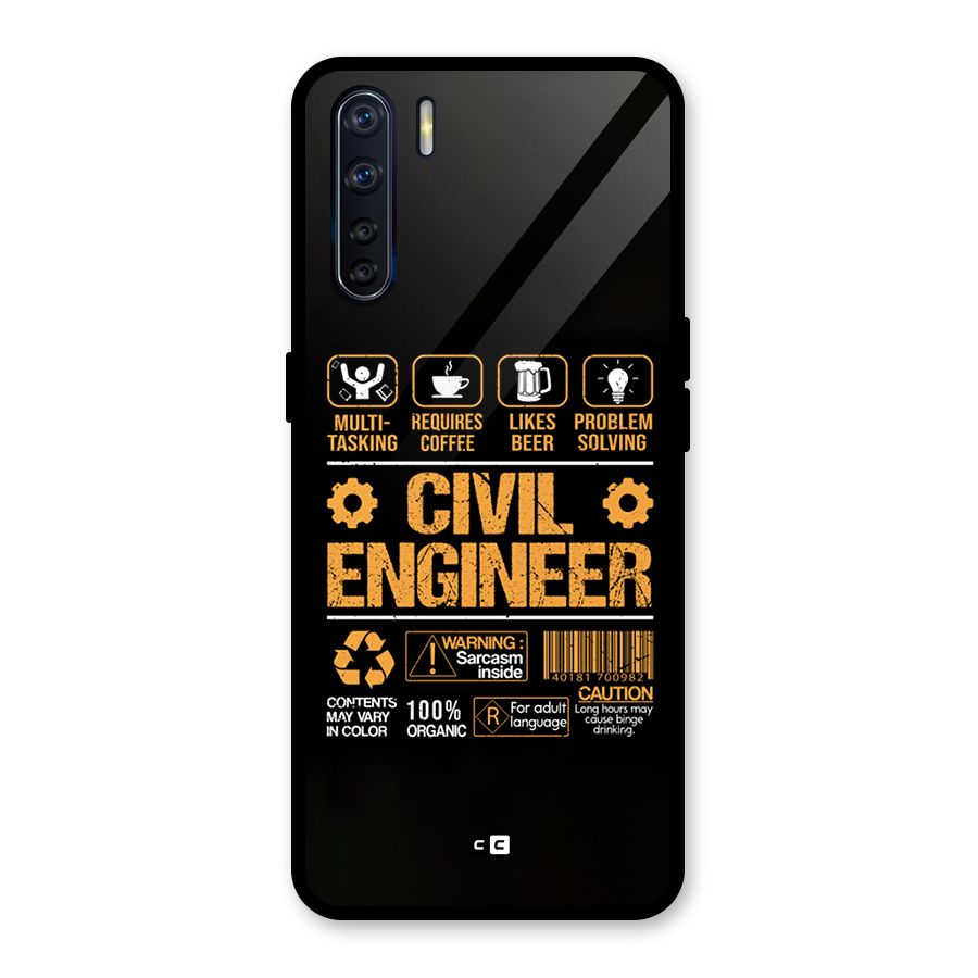 Civil Engineer Glass Back Case for Oppo F15
