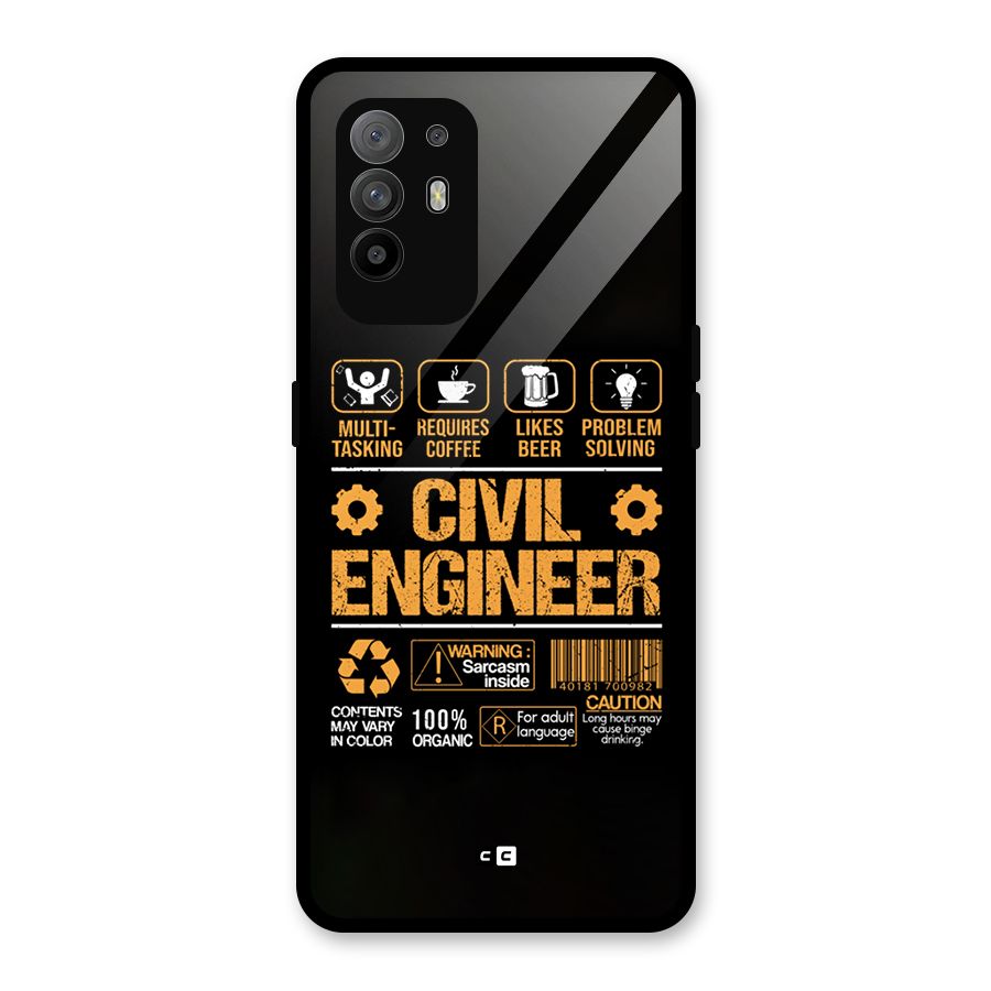 Civil Engineer Glass Back Case for Oppo F19 Pro Plus 5G