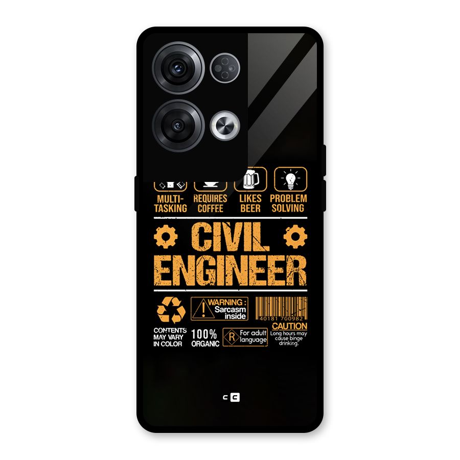 Civil Engineer Glass Back Case for Oppo Reno8 Pro 5G