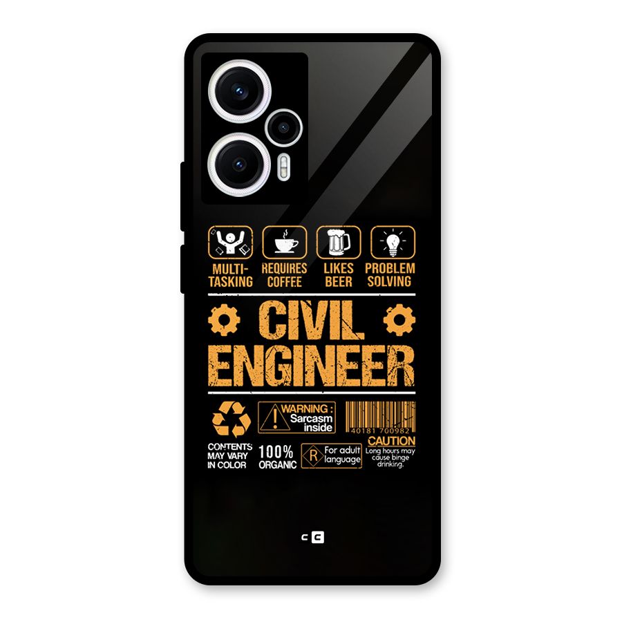 Civil Engineer Glass Back Case for Poco F5