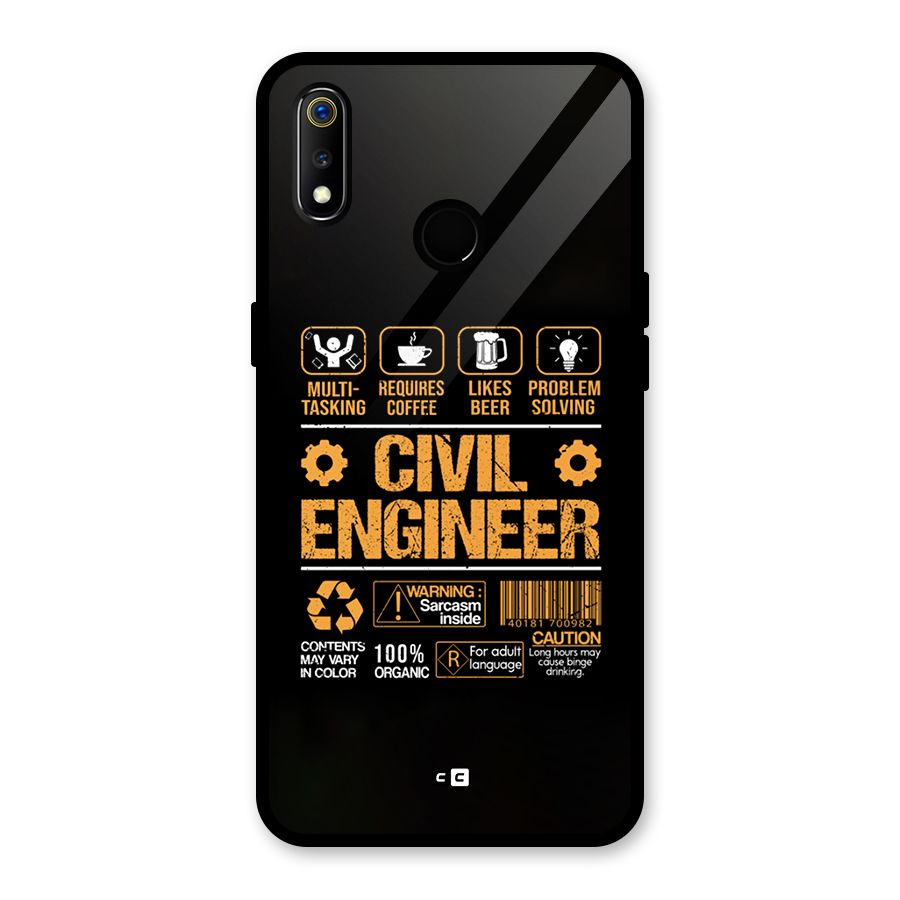 Civil Engineer Glass Back Case for Realme 3i
