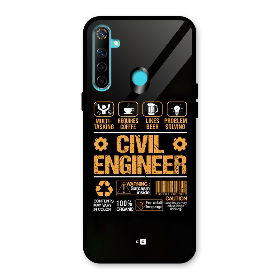 Civil Engineer Glass Back Case for Realme 5s
