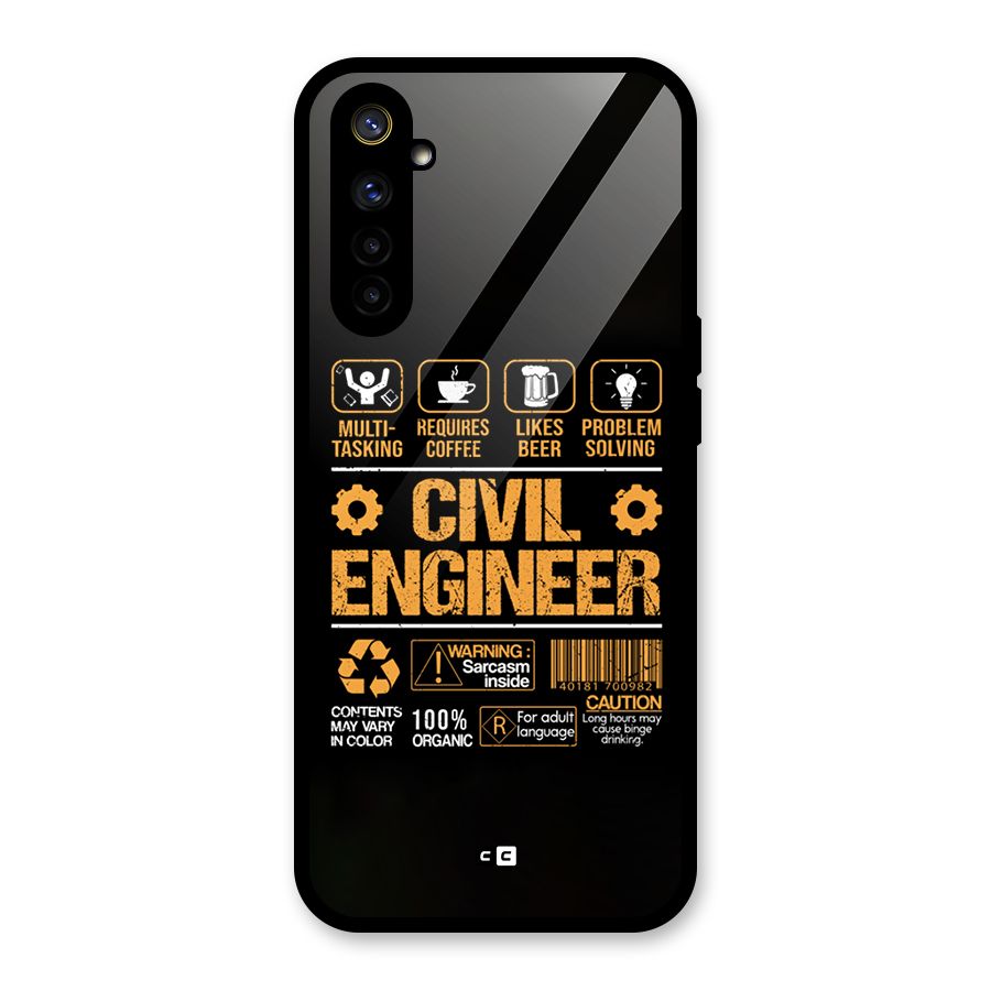 Civil Engineer Glass Back Case for Realme 6