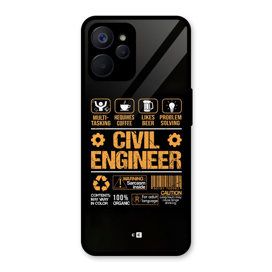 Civil Engineer Glass Back Case for Realme 9i 5G