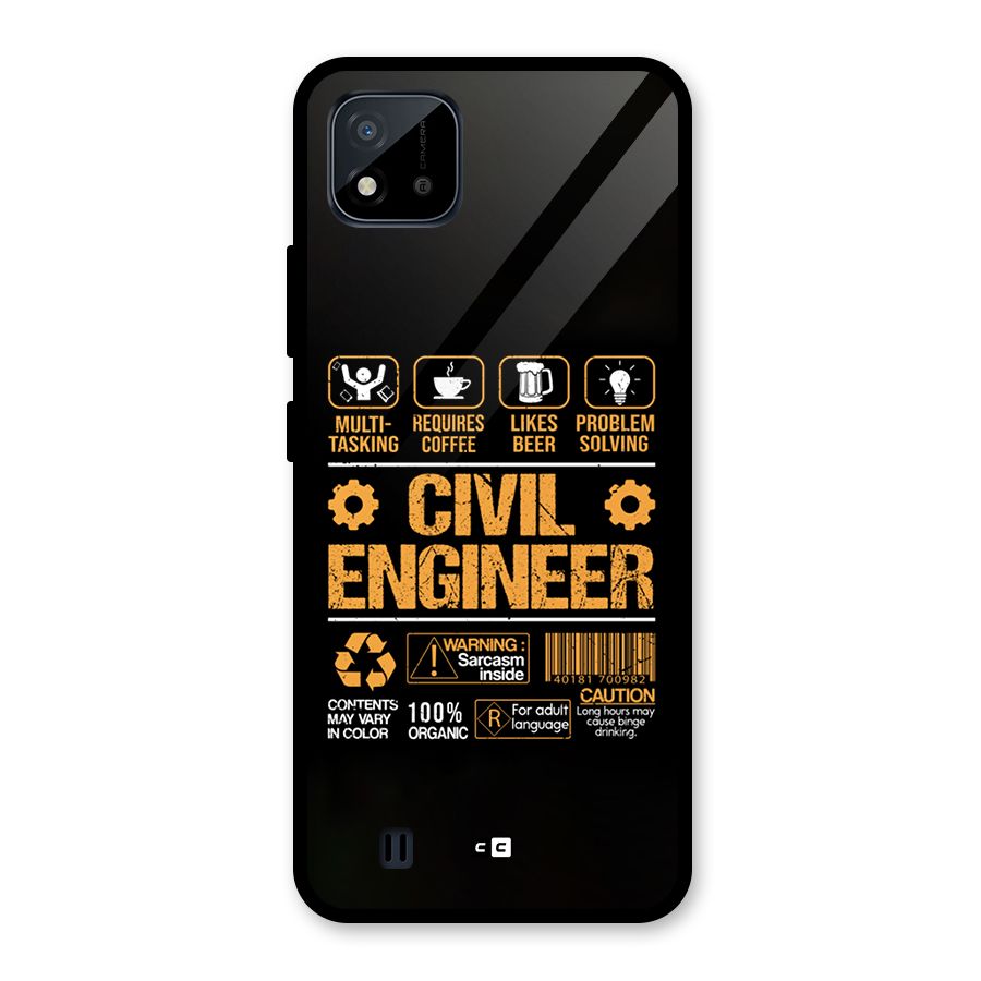 Civil Engineer Glass Back Case for Realme C11 2021