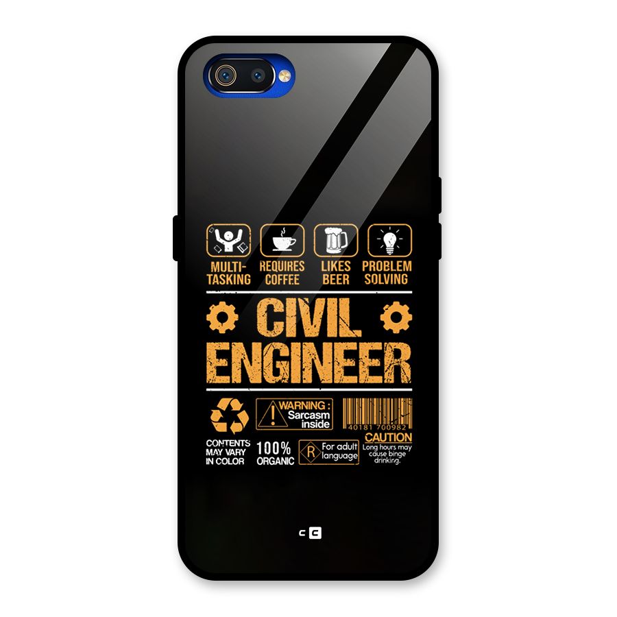 Civil Engineer Glass Back Case for Realme C2