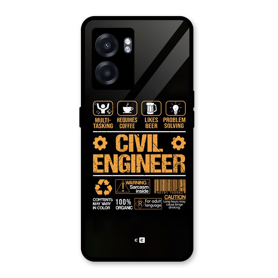 Civil Engineer Glass Back Case for Realme Narzo 50 5G