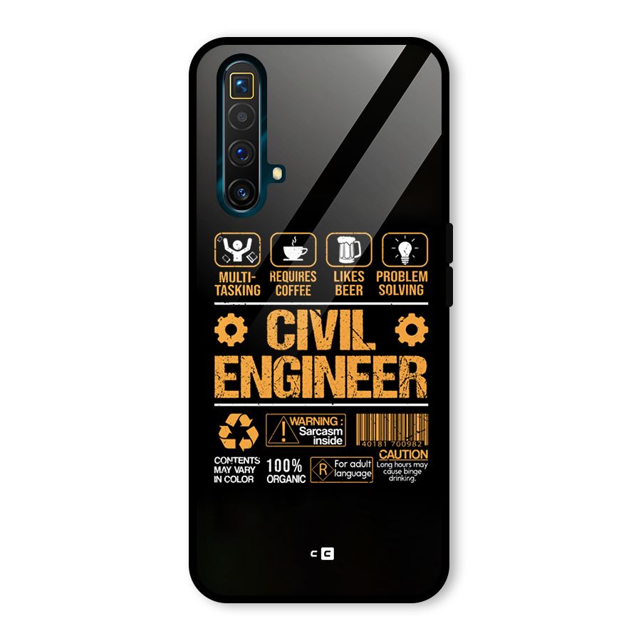 Civil Engineer Glass Back Case for Realme X3 SuperZoom