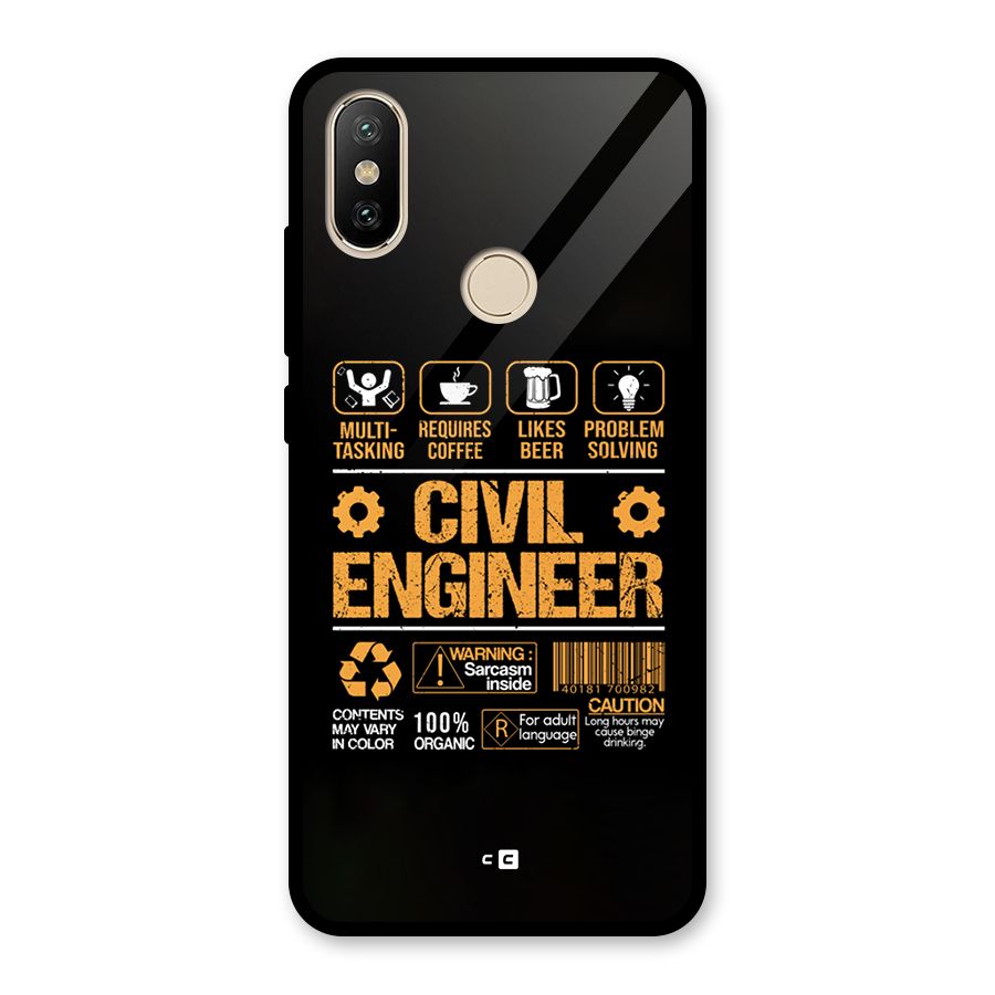 Civil Engineer Glass Back Case for Redmi A2