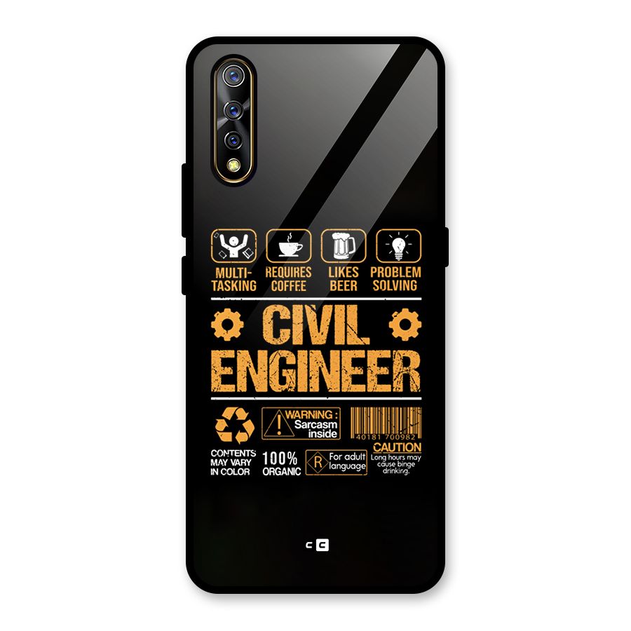 Civil Engineer Glass Back Case for Vivo S1