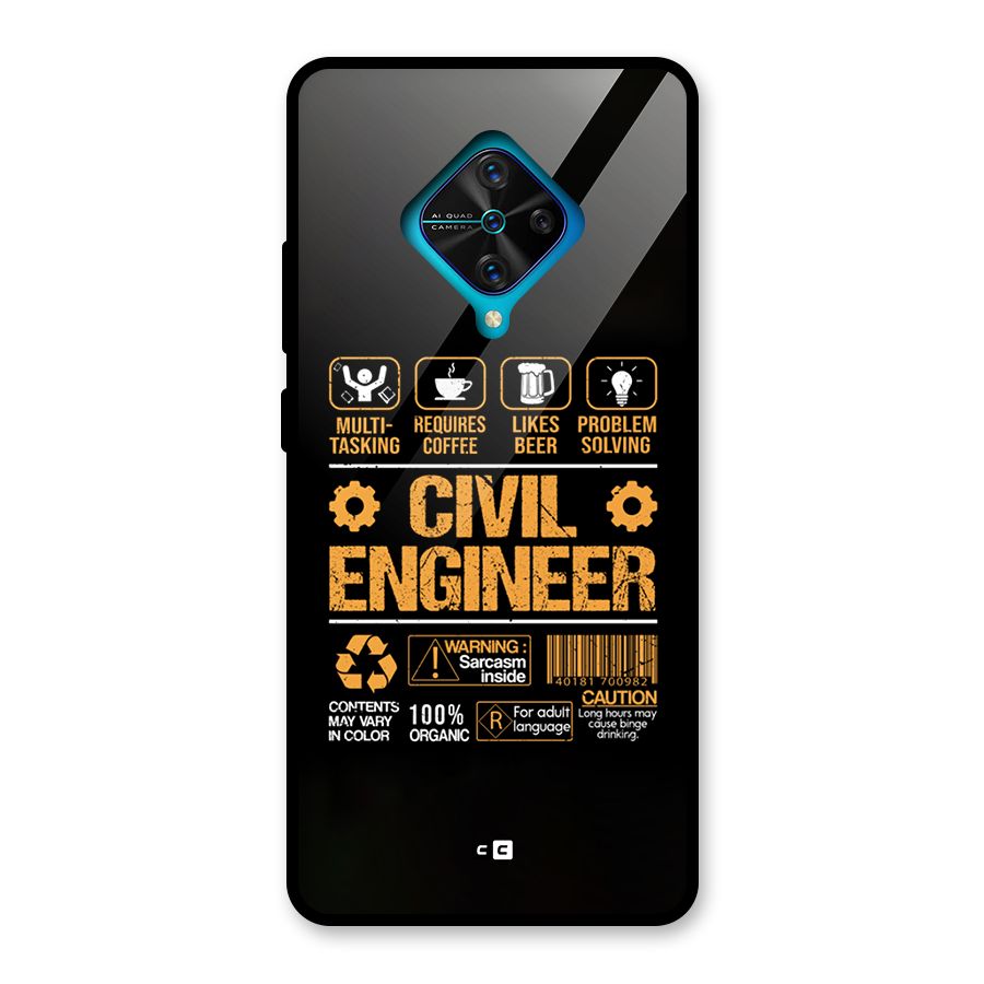 Civil Engineer Glass Back Case for Vivo S1 Pro