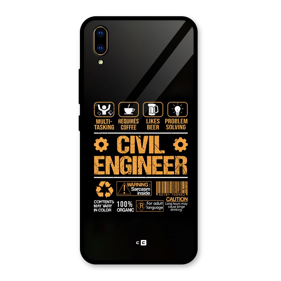 Civil Engineer Glass Back Case for Vivo V11 Pro
