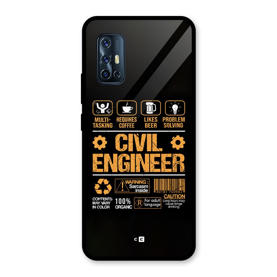 Civil Engineer Glass Back Case for Vivo V17