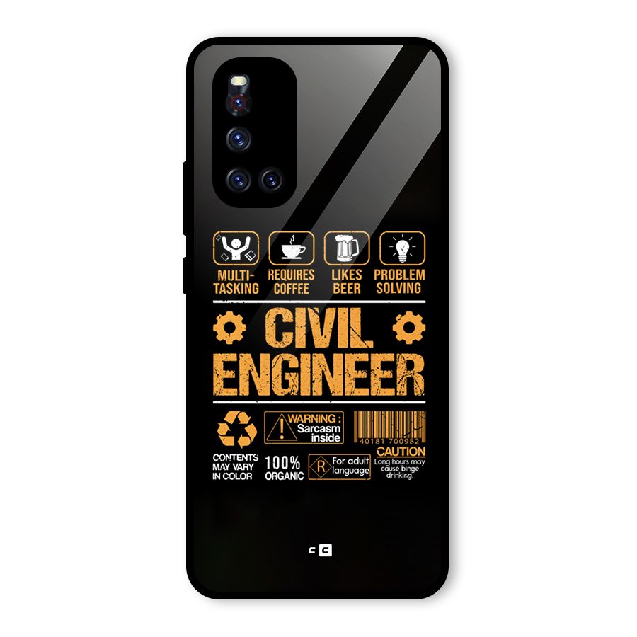 Civil Engineer Glass Back Case for Vivo V19