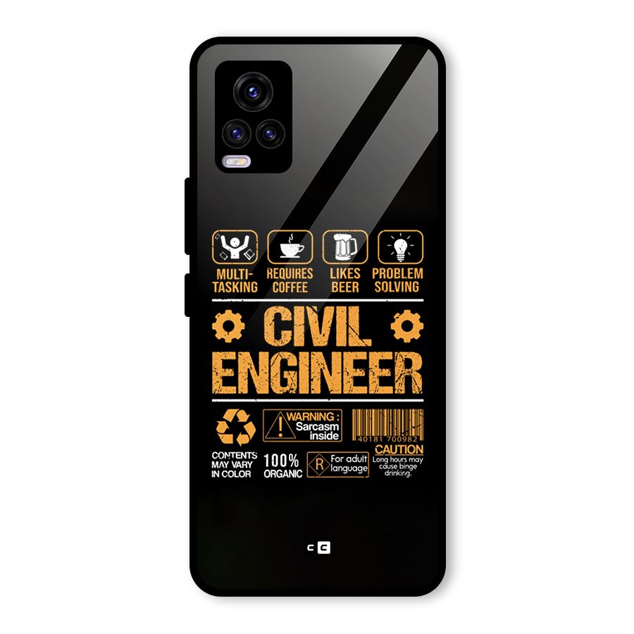 Civil Engineer Glass Back Case for Vivo V20