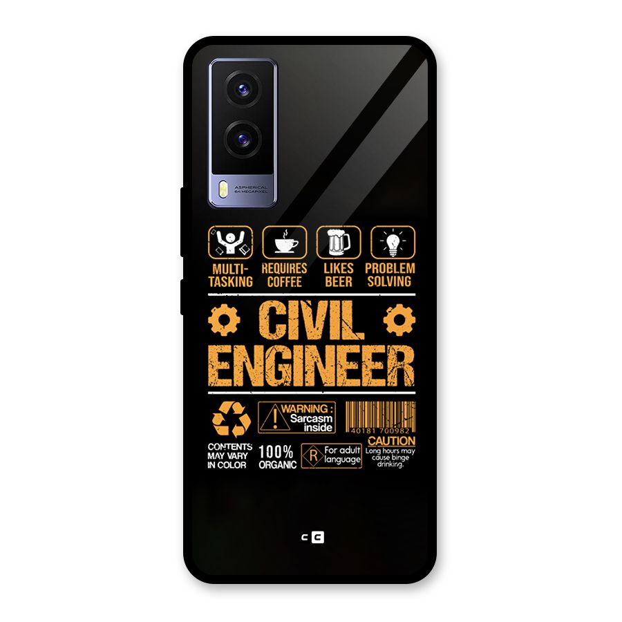 Civil Engineer Glass Back Case for Vivo V21e 5G