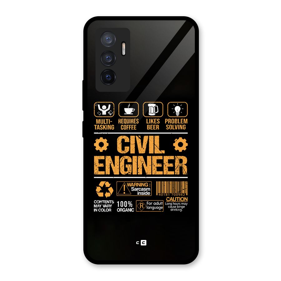 Civil Engineer Glass Back Case for Vivo V23e