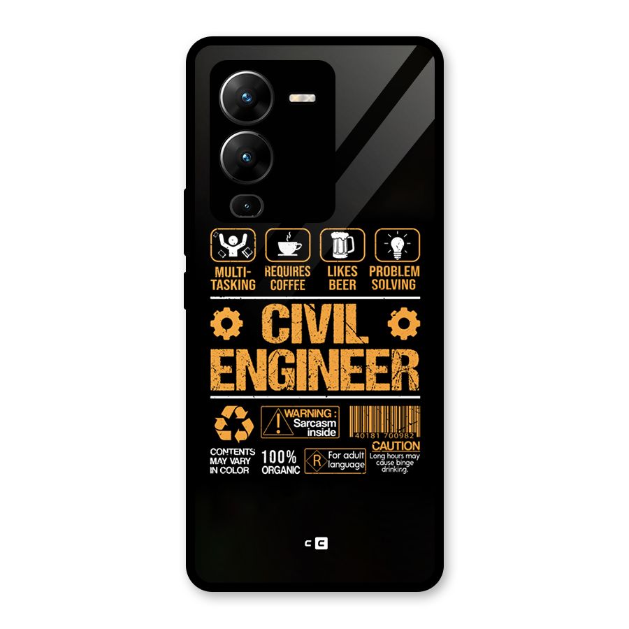 Civil Engineer Glass Back Case for Vivo V25 Pro