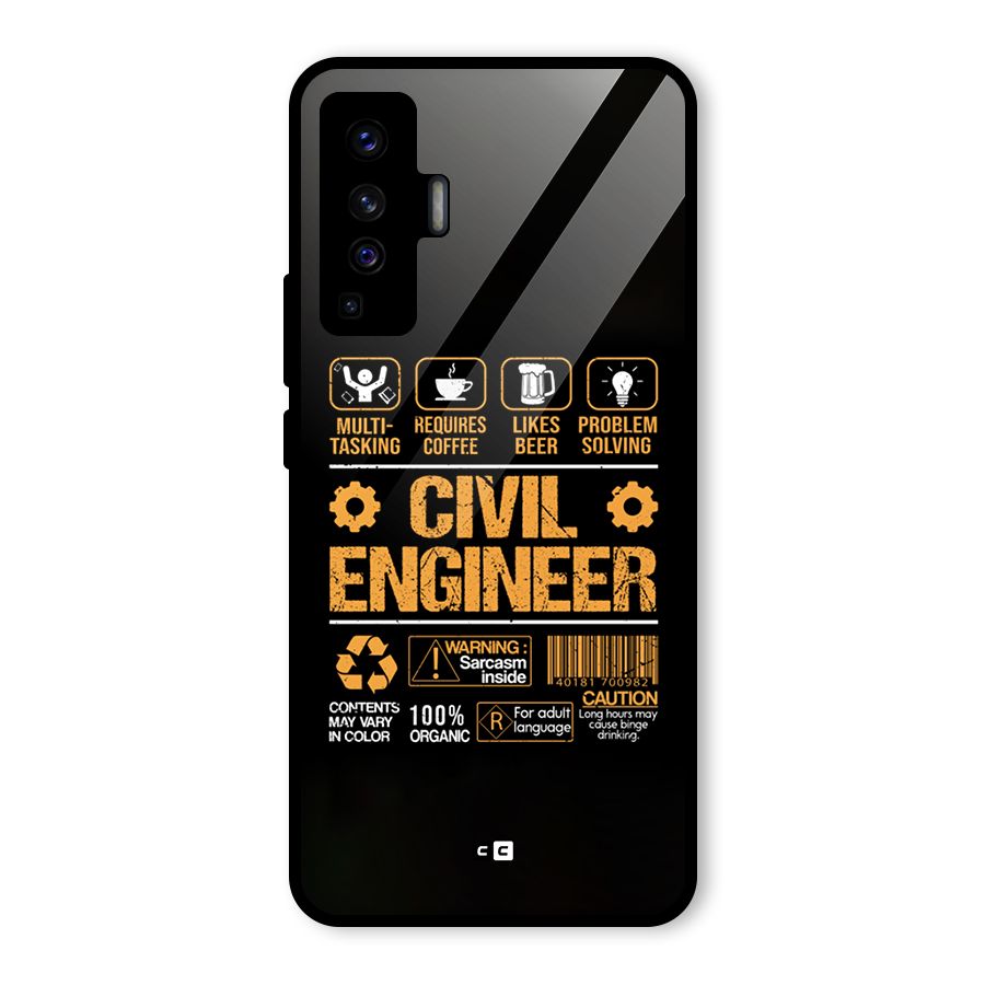 Civil Engineer Glass Back Case for Vivo X50