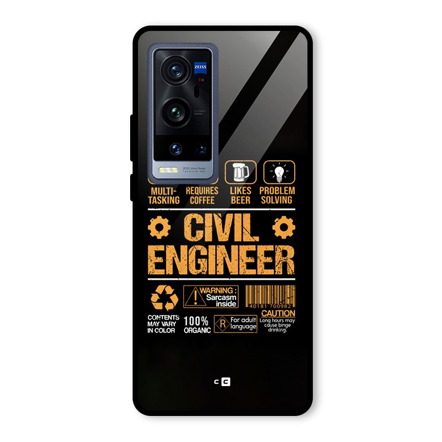 Civil Engineer Glass Back Case for Vivo X60 Pro Plus