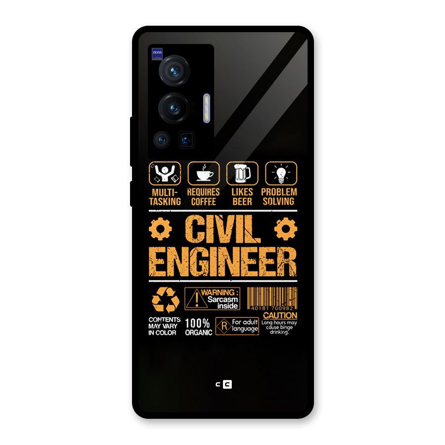 Civil Engineer Glass Back Case for Vivo X70 Pro