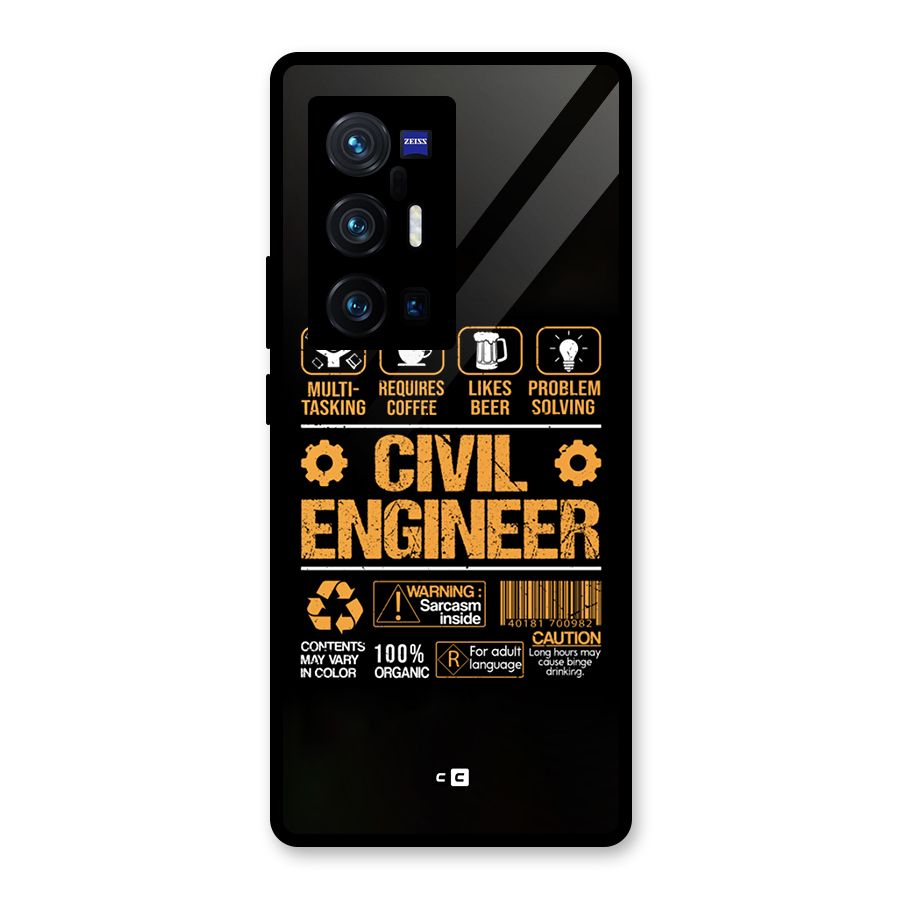 Civil Engineer Glass Back Case for Vivo X70 Pro Plus