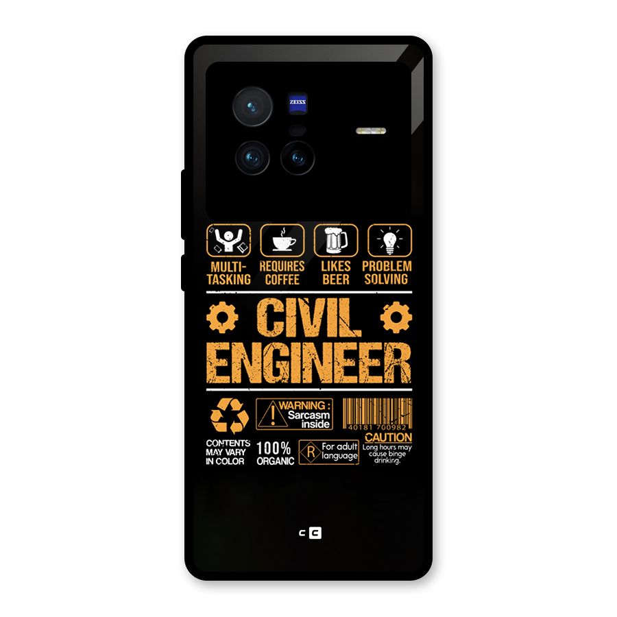 Civil Engineer Glass Back Case for Vivo X80