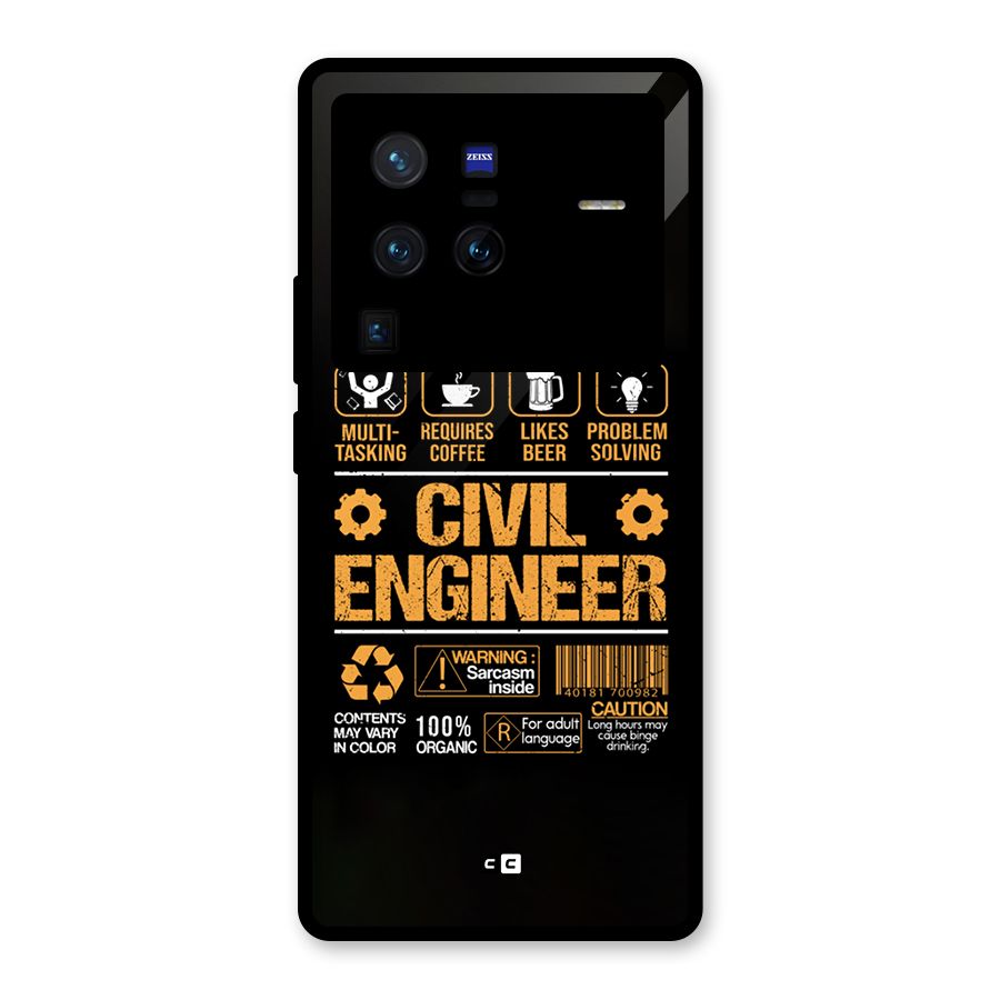 Civil Engineer Glass Back Case for Vivo X80 Pro