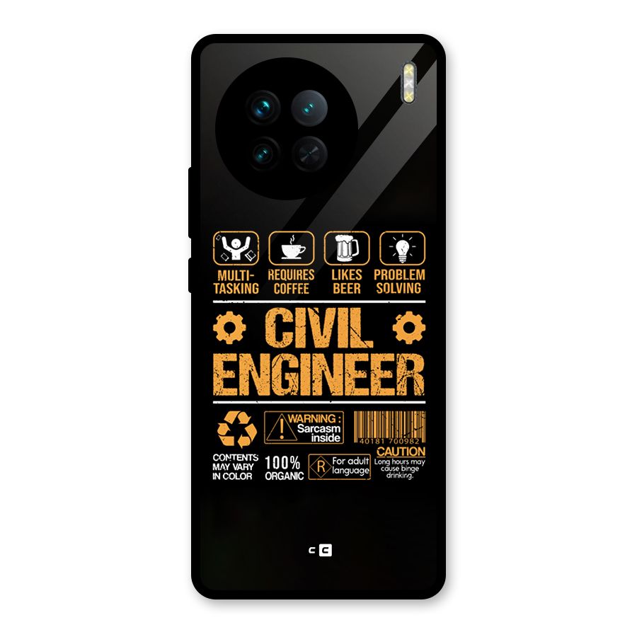 Civil Engineer Glass Back Case for Vivo X90