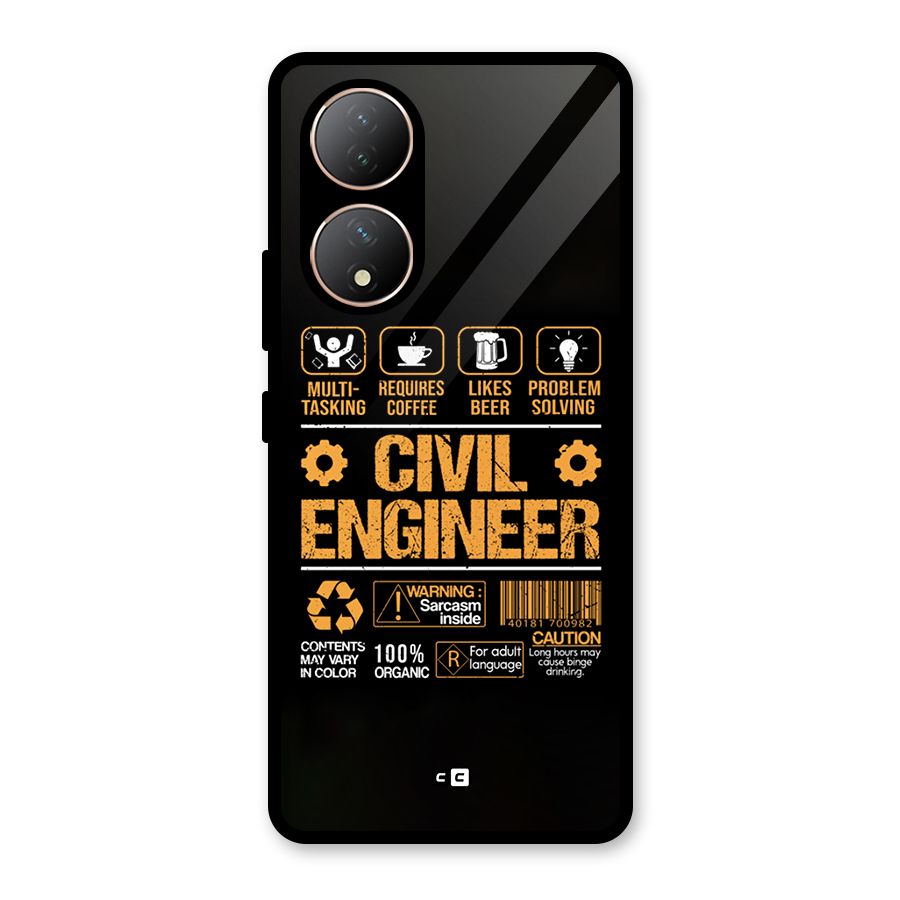 Civil Engineer Glass Back Case for Vivo Y100A