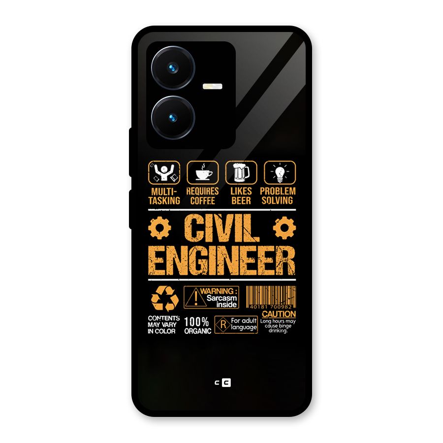 Civil Engineer Glass Back Case for Vivo Y22