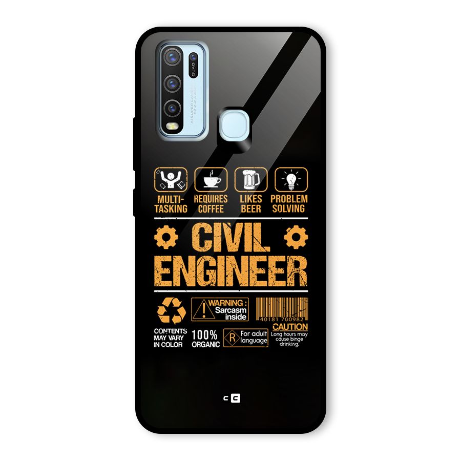 Civil Engineer Glass Back Case for Vivo Y50