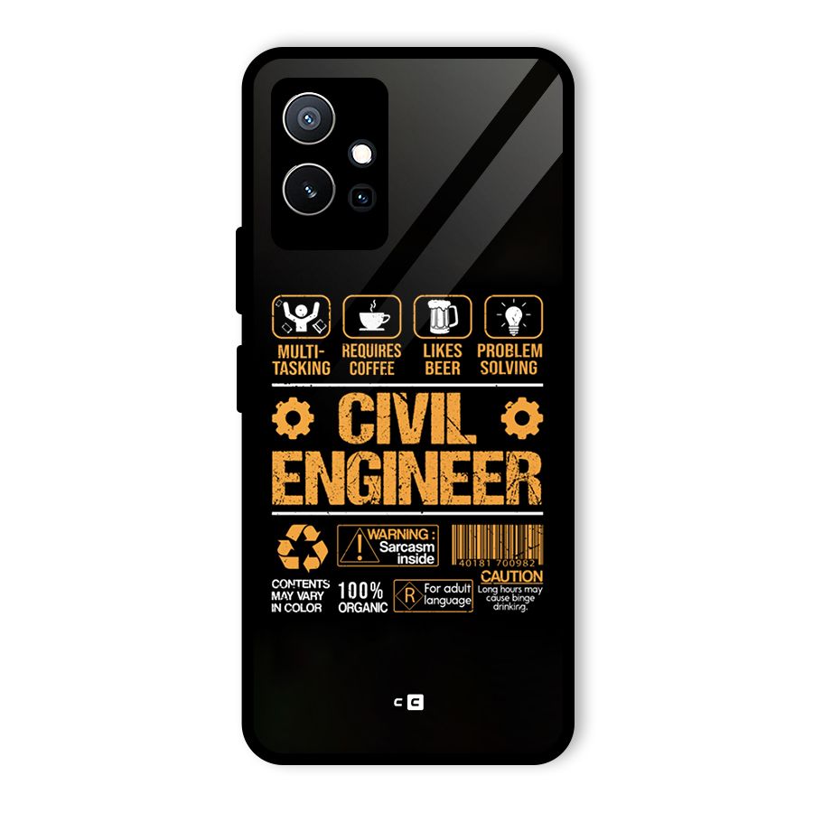 Civil Engineer Glass Back Case for Vivo Y75 5G