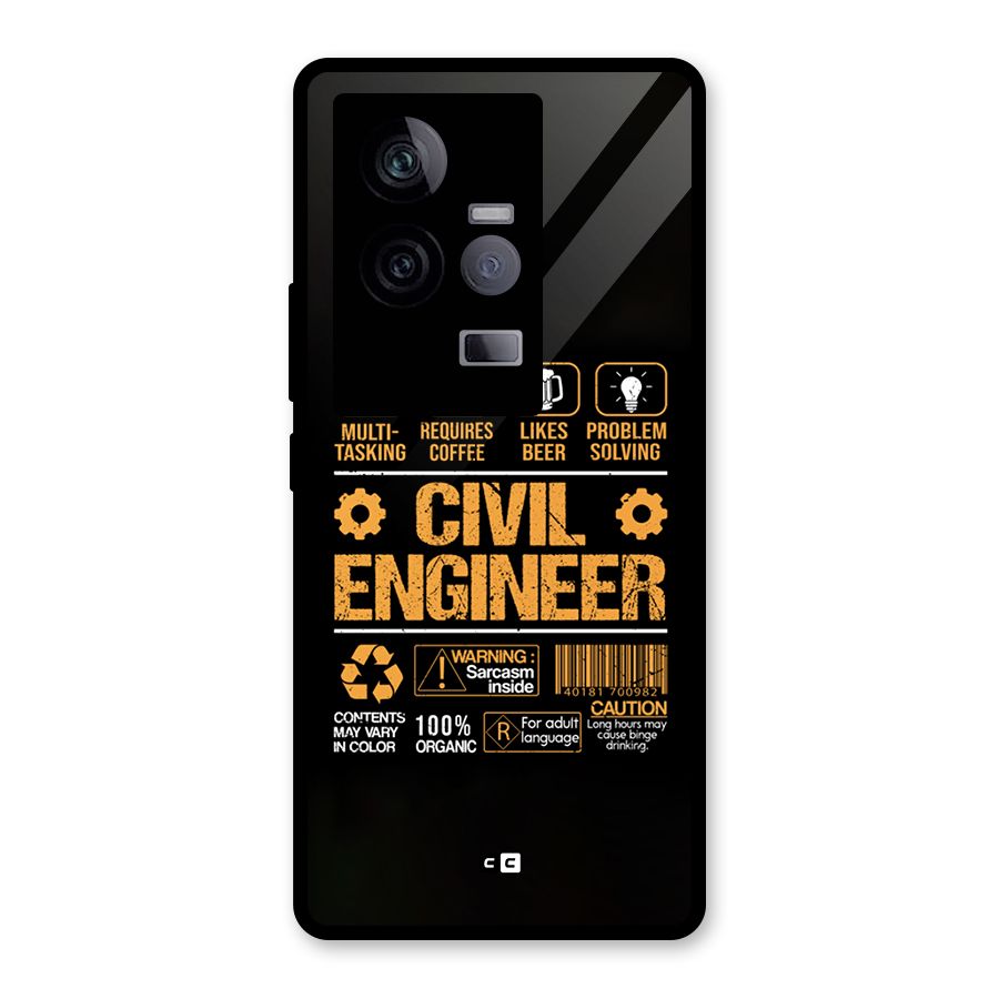 Civil Engineer Glass Back Case for Vivo iQOO 11 5G