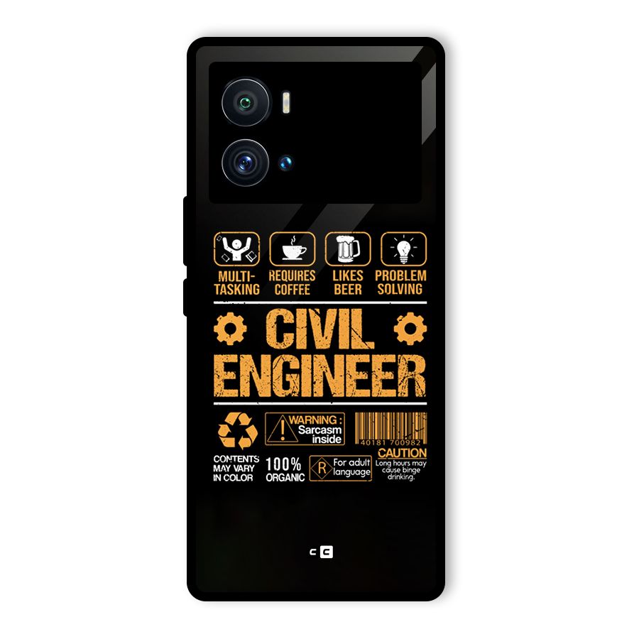 Civil Engineer Glass Back Case for Vivo iQOO 9 Pro