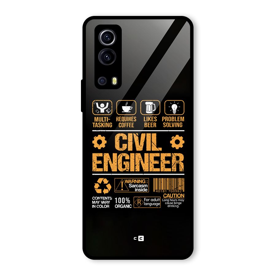 Civil Engineer Glass Back Case for Vivo iQOO Z3