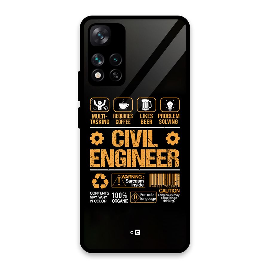 Civil Engineer Glass Back Case for Xiaomi 11i 5G