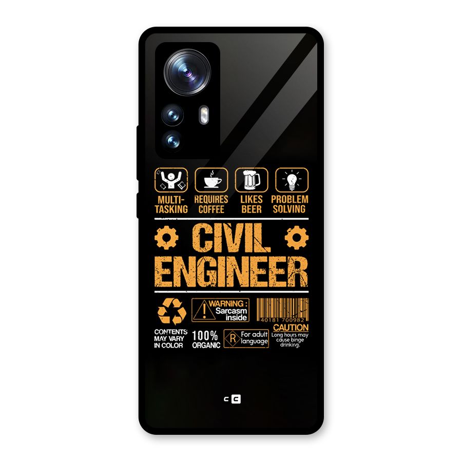 Civil Engineer Glass Back Case for Xiaomi 12 Pro