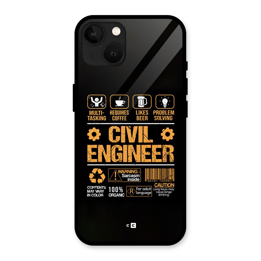 Civil Engineer Glass Back Case for iPhone 13