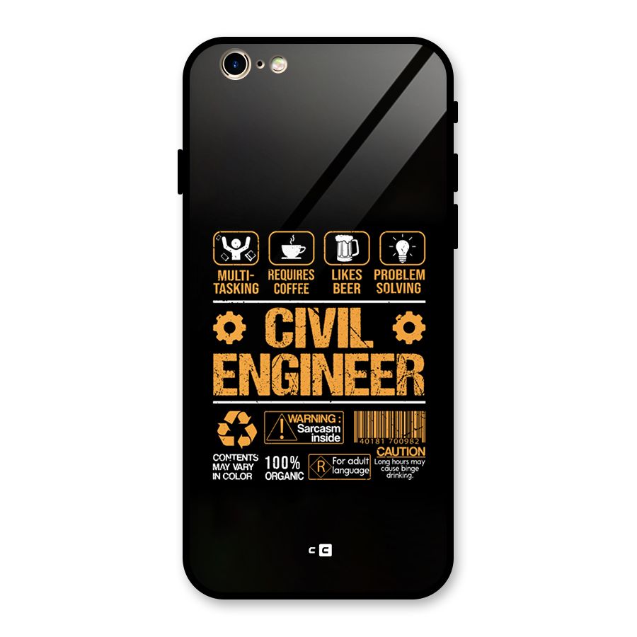 Civil Engineer Glass Back Case for iPhone 6 6S